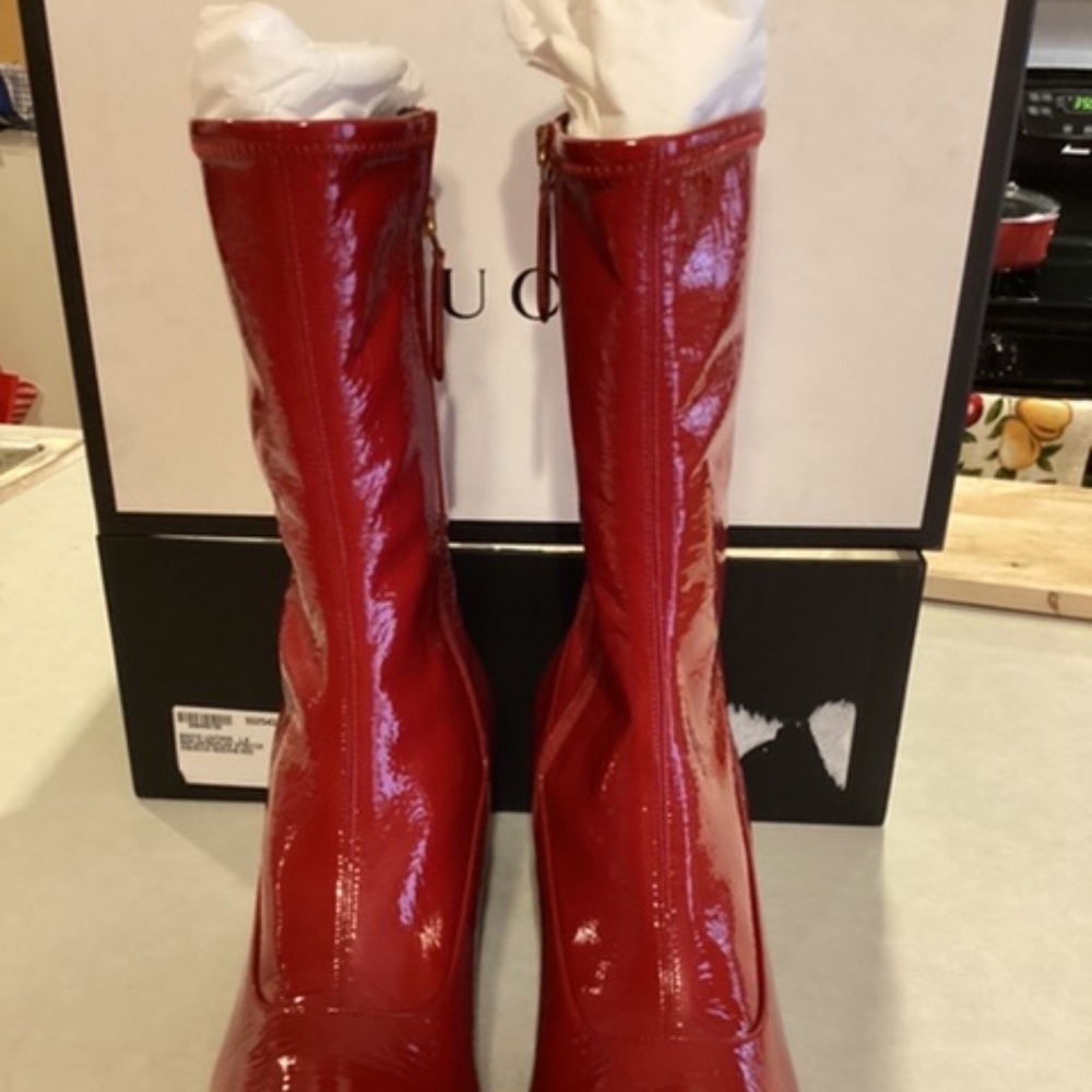 Gucci patent leather boots